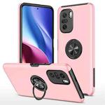 For Xiaomi Redmi K40 PC + TPU Shockproof Magnetic Phone Case with Invisible Ring Holder(Rose Gold)