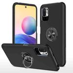 For Xiaomi Redmi Note 10 5G PC + TPU Shockproof Magnetic Phone Case with Invisible Ring Holder(Black)