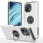 For Xiaomi Mi 11 PC + TPU Shockproof Magnetic Phone Case with Invisible Ring Holder(Silver)