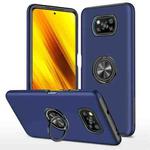 For Xiaomi Poco X3 / X3 NFC PC + TPU Shockproof Magnetic Phone Case with Invisible Ring Holder(Blue)