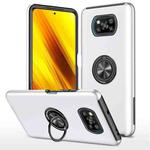For Xiaomi Poco X3 / X3 NFC PC + TPU Shockproof Magnetic Phone Case with Invisible Ring Holder(Silver)