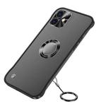 Metal CD Texture Borderless Transparent Frosted Phone Case For iPhone 12(Black)