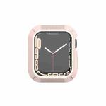 Shockproof PC Protective Case For Apple Watch Series 8 / 7 41mm / 6&SE&5&4 40mm / 3&2&1 38mm(Pink + White)