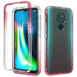 For Motorola Moto G9 Play Shockproof High Transparency Two-color Gradual Change PC+TPU Candy Colors Phone Protective Case(Red)