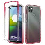 For Motorola Moto G9 Power Shockproof High Transparency Two-color Gradual Change PC+TPU Candy Colors Phone Protective Case(Red)