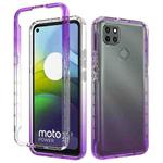 For Motorola Moto G9 Power Shockproof High Transparency Two-color Gradual Change PC+TPU Candy Colors Phone Protective Case(Purple)