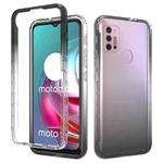 For Motorola Moto G30 Shockproof High Transparency Two-color Gradual Change PC+TPU Candy Colors Phone Protective Case(Black)
