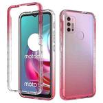 For Motorola Moto G30 Shockproof High Transparency Two-color Gradual Change PC+TPU Candy Colors Phone Protective Case(Red)