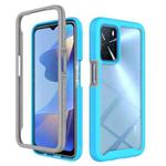 For OPPO A16 Starry Sky Solid Color Series Shockproof PC + TPU Phone Protective Case(Sky Blue)