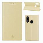 For Galaxy A20s ViLi Shockproof TPU + PU Horizontal Flip Protective Case with Card Slot & Holder(Champagne Gold)