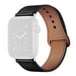 Leather Watch Band For Apple Watch Series 8&7 41mm / SE 2&6&SE&5&4 40mm / 3&2&1 38mm(Black + Black Buckle)