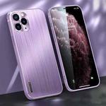 For iPhone 11 Pro Brushed Texture Shockproof Phone Case (Light Purple)