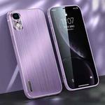 For iPhone XR Brushed Texture Shockproof Phone Case(Light Purple)