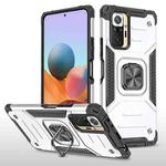For Xiaomi Redmi Note10 Pro Magnetic Armor Shockproof Phone Case with Metal Ring Holder(Silver)