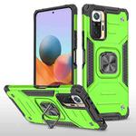 For Xiaomi Redmi Note10 Pro Magnetic Armor Shockproof Phone Case with Metal Ring Holder(Green)