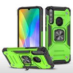 For Huawei Y6P Magnetic Armor Shockproof Phone Case with Metal Ring Holder(Green)
