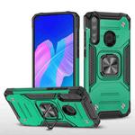 For Huawei Y7P Magnetic Armor Shockproof Phone Case with Metal Ring Holder(Dark Green)