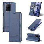 For Xiaomi Mi 11T / 11T Pro AZNS Magnetic Calf Texture Horizontal Flip Phone Leather Case(Dark Blue)