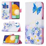 For Samsung Galaxy A13 5G Colored Drawing Pattern Horizontal Flip Phone Leather Case with Holder & Card Slots & Wallet(Butterfly Love)