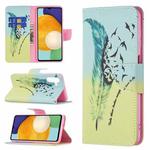 For Samsung Galaxy A13 5G Colored Drawing Pattern Horizontal Flip Phone Leather Case with Holder & Card Slots & Wallet(Feather)