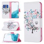 For Samsung Galaxy S22+ 5G Colored Drawing Pattern Horizontal Flip Phone Leather Case with Holder & Card Slots & Wallet(Tree)