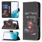 For Samsung Galaxy S22 5G Colored Drawing Pattern Horizontal Flip Phone Leather Case with Holder & Card Slots & Wallet(Bear)
