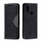 For Xiaomi Redmi 7 Splicing Color Magnetic Hem Horizontal Flip Leather Case with Holder & Card Slots(Black)