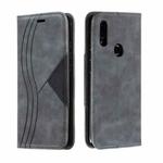 For Xiaomi Redmi 7 Splicing Color Magnetic Hem Horizontal Flip Leather Case with Holder & Card Slots(Grey)