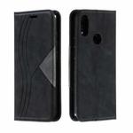 For Xiaomi Redmi Note 7 Splicing Color Magnetic Hem Horizontal Flip Leather Case with Holder & Card Slots(Black)