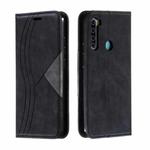 For Xiaomi Redmi Note 8 Splicing Color Magnetic Hem Horizontal Flip Leather Case with Holder & Card Slots(Black)