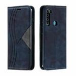 For Xiaomi Redmi Note 8 Splicing Color Magnetic Hem Horizontal Flip Leather Case with Holder & Card Slots(Blue)