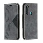 For Xiaomi Redmi Note 8 Splicing Color Magnetic Hem Horizontal Flip Leather Case with Holder & Card Slots(Grey)
