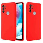 For Motorola Moto G60S Pure Color Liquid Silicone Shockproof Full Coverage Phone Case(Red)