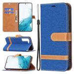 For Samsung Galaxy S22+ 5G Color Matching Denim Texture Leather Case with Holder & Card Slots & Wallet & Lanyard(Royal Blue)