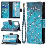 For vivo Y21 Colored Drawing Pattern Zipper Horizontal Flip Phone Leather Case with Holder & Card Slots & Wallet(Plum Blossom)