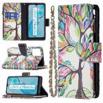 For vivo Y21 Colored Drawing Pattern Zipper Horizontal Flip Phone Leather Case with Holder & Card Slots & Wallet(Tree)