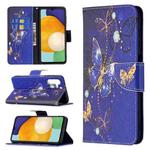For Samsung Galaxy A13 5G Colored Drawing Pattern Horizontal Flip Phone Leather Case with Holder & Card Slots & Wallet(Purple Butterfly)