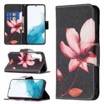 For Samsung Galaxy S22+ 5G Colored Drawing Pattern Horizontal Flip Phone Leather Case with Holder & Card Slots & Wallet(Lotus)