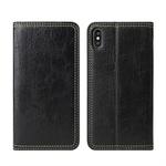 For iPhone X / XS Retro Tree Bark Texture PU Magnetic Horizontal Flip Leather Case with Holder & Card Slots & Wallet(Black)