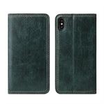 For iPhone X / XS Retro Tree Bark Texture PU Magnetic Horizontal Flip Leather Case with Holder & Card Slots & Wallet(Green)