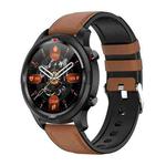 TW26 1.28 inch IPS Touch Screen IP67 Waterproof Smart Watch, Support Sleep Monitoring / Heart Rate Monitoring / Dual Mode Call / Blood Oxygen Monitoring, Style: Leather Strap(Brown)