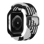 TPU Frame Buckle Braid Integrated Watch Band For Apple Watch Series 6 & SE & 5 & 4 40mm / 3 & 2 & 1 38mm(Black and White)