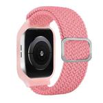 TPU Frame Buckle Braid Integrated Watch Band For Apple Watch Series 6 & SE & 5 & 4 44mm / 3 & 2 & 1 42mm(Pink)