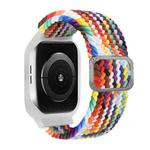 TPU Frame Buckle Braid Integrated Watch Band For Apple Watch Series 6 & SE & 5 & 4 44mm / 3 & 2 & 1 42mm(Rainbow)