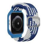 TPU Frame Buckle Braid Integrated Watch Band For Apple Watch Series 6 & SE & 5 & 4 44mm / 3 & 2 & 1 42mm(Blue and White)