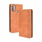 For Motorola Moto E40 / E30 / E20 Magnetic Buckle Retro Crazy Horse Texture Horizontal Flip Phone Leather Case with Holder & Card Slots & Photo Frame(Brown)