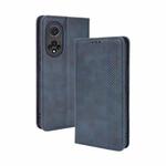 For Huawei nova 9 Magnetic Buckle Retro Crazy Horse Texture Horizontal Flip Phone Leather Case with Holder & Card Slots & Photo Frame(Blue)