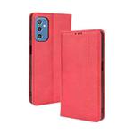 For Samsung Galaxy M52 5G Magnetic Buckle Retro Crazy Horse Texture Horizontal Flip Phone Leather Case with Holder & Card Slots & Photo Frame(Red)