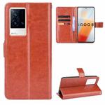 For vivo iQOO 8 Crazy Horse Texture Horizontal Flip Phone Leather Case with Holder & Card Slots & Lanyard(Brown)