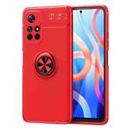 For Xiaomi Redmi Note 11 (China) Metal Ring Holder 360 Degree Rotating TPU Phone Case(Red)